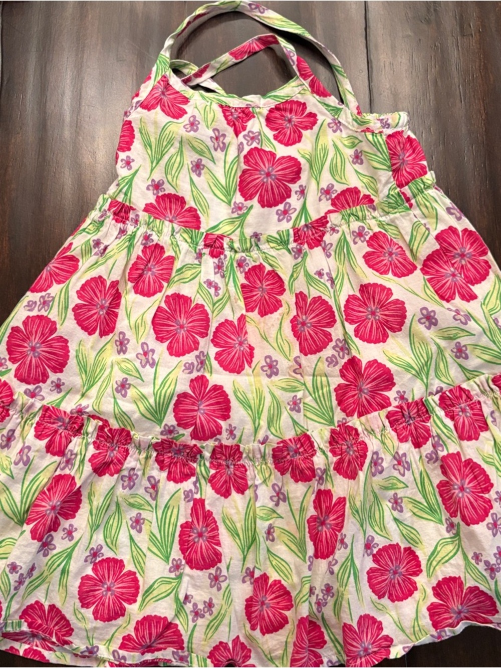Girls Tropical Floral Sleeveless Slip Dress Size 6